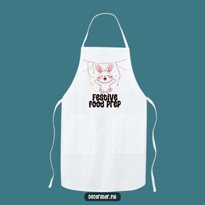Funny Rabbit Party Apron - Festive Kitchen Fun & Hilarious Gift