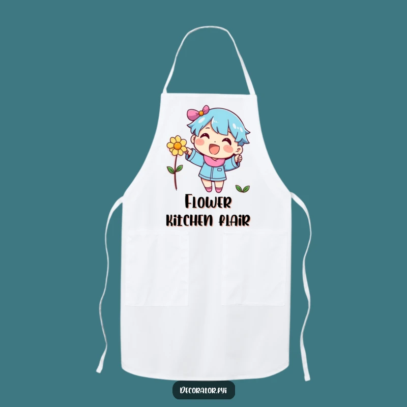 Funny Decorator Character Flower Apron - Cook with Creative Cheer
