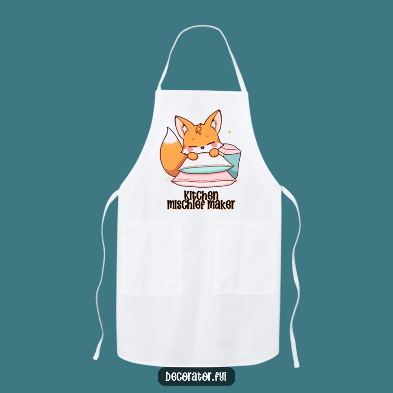 Funny Mischievous Fox Cushions Apron: Chef Sly Bib, Perfect Funny Gift