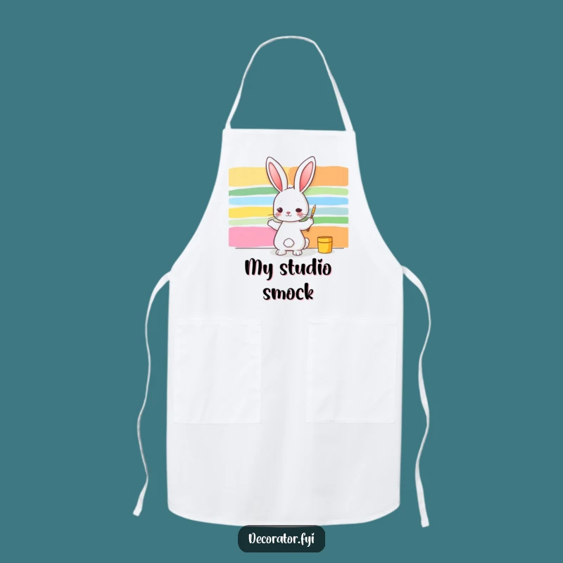 Funny Rabbit Painter Apron: Keep Clean While Laughing with This Artist!