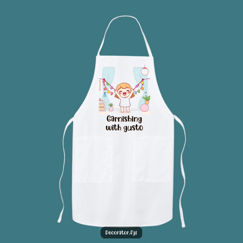 Funny Happy Character Apron: Garland Decorating Kitchen Fun, Great Funny Gift