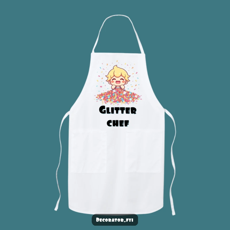 Funny Confetti Character Apron: Cook Up Some Sparkle!
