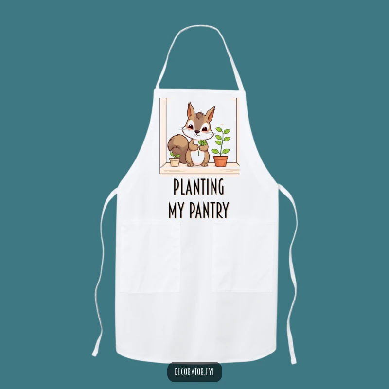 Funny Squirrel Gardener Apron: Keep Clean with Hilarious Determiation in the Kitchen!