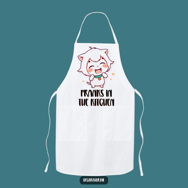 Funny Chef Sticker Artist Apron: Giggling Character - Humorous Kitchen Gift for Foodies!