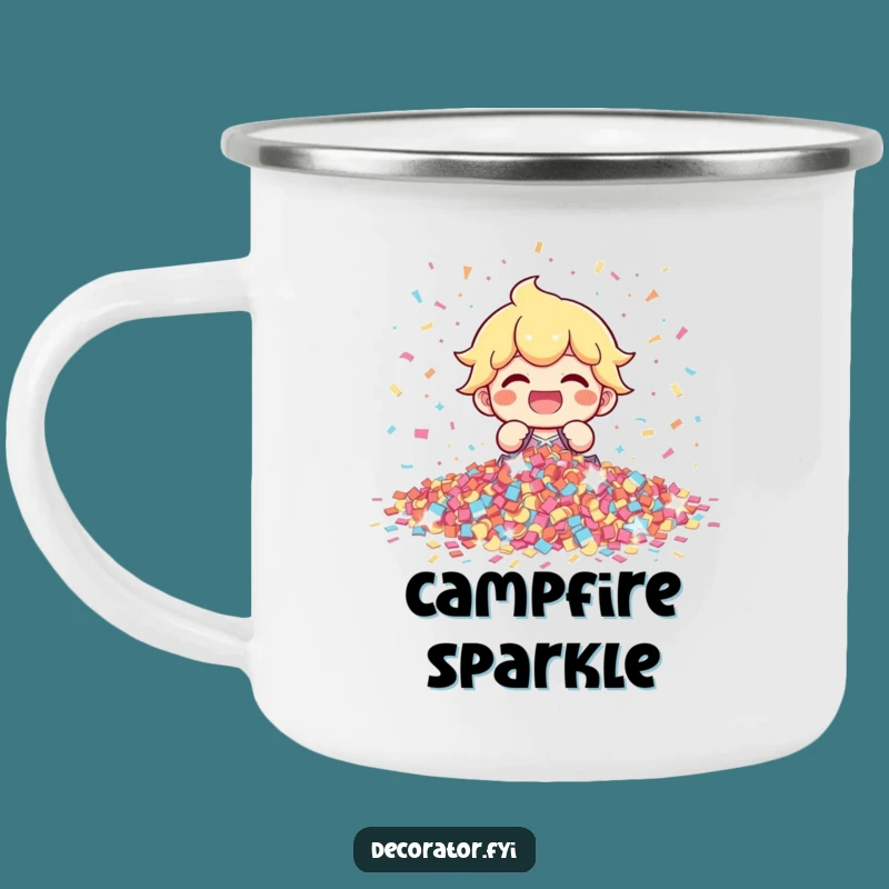 Funny Confetti Character Camping Mug: Fuel Your Festivities!