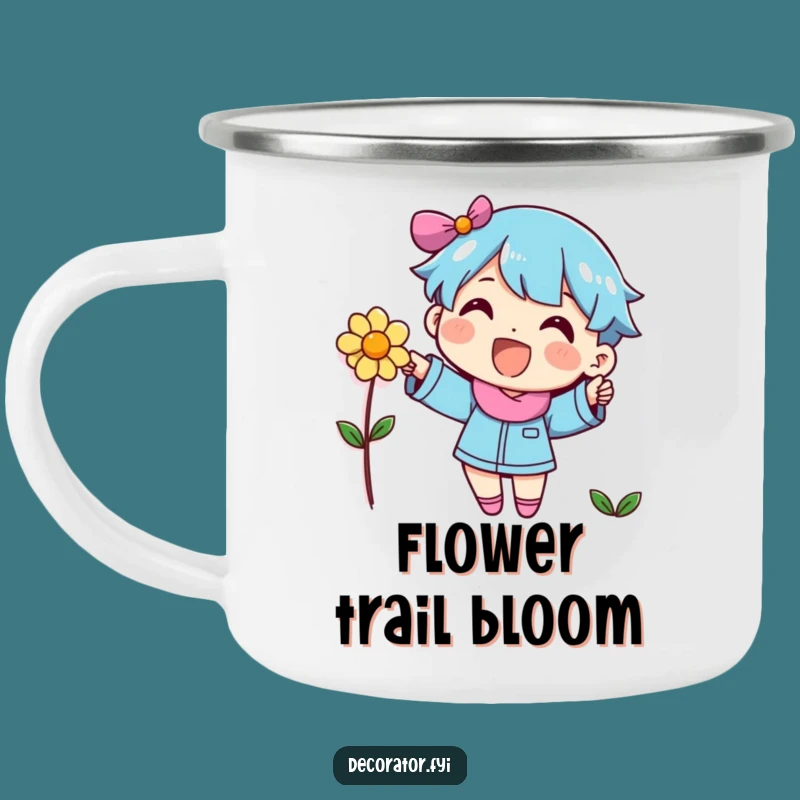 Funny Decorator Character Flower Camping Mug - Adventure Fuel for Creatives