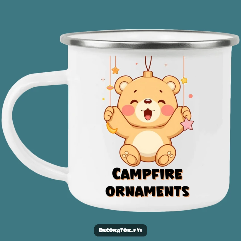 Funny Bear Cub Ornament Camping Mug: Outdoor Holiday Humor Cup, Perfect Funny Gift