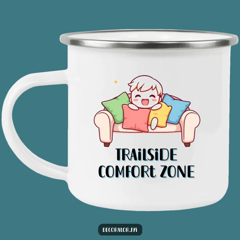 Funny Camping Mug: Character's Sofa Style, A Cozy Funny Gift