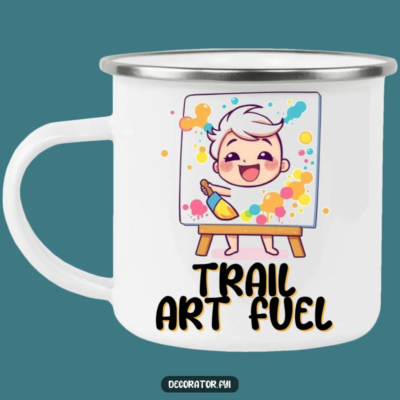 Funny Outdoor Artist Mug: Happy Painter's Campfire Brew, Great Funny Gift