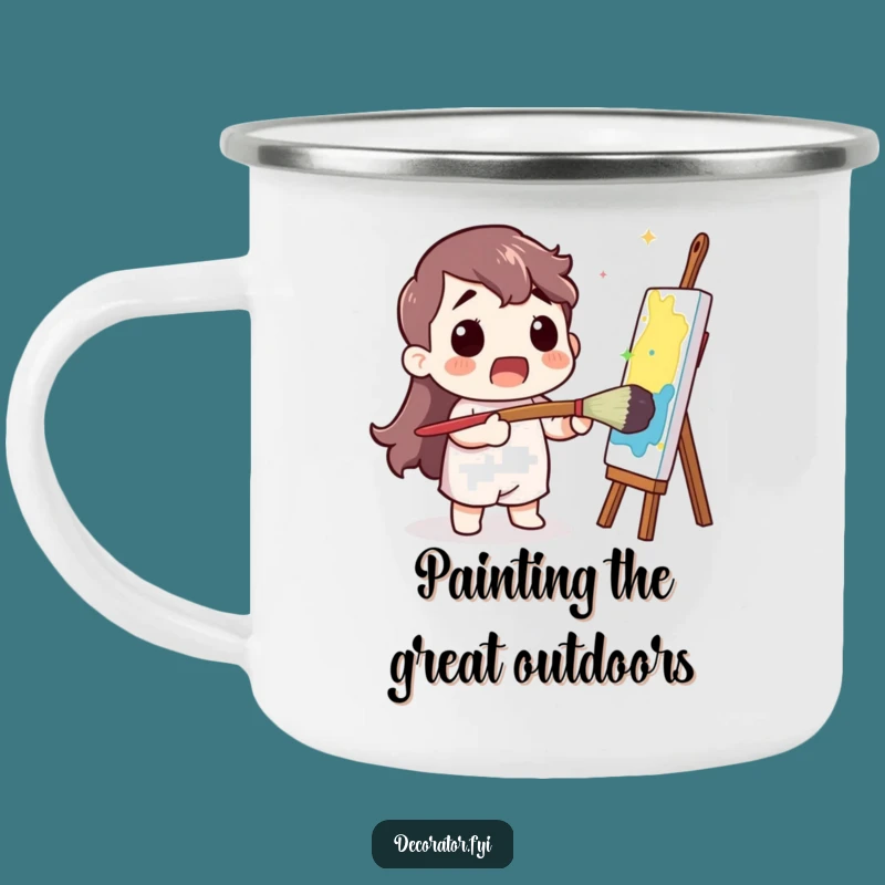 Funny Painter Camp Mug: Enjoy Your Drink with a Splash of Artistic Humor Outdoors