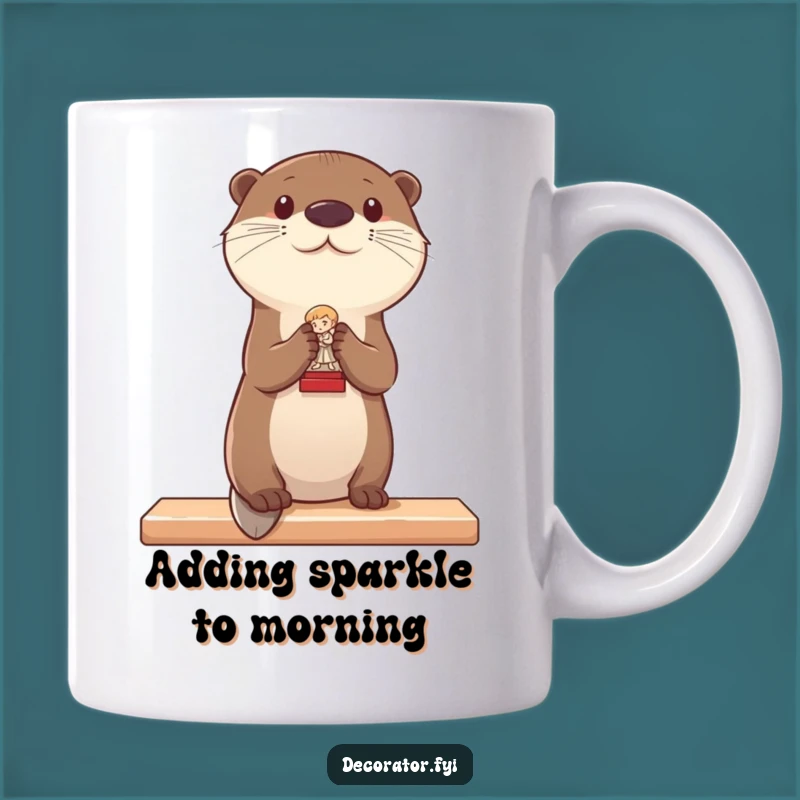 Funny Otter Decorating Mug: Whimsical Shelf Styling Gift