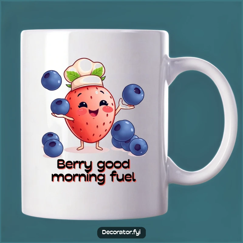 Funny Strawberry Chef Mug: Hilarious Juggling Fruit Gift for Foodies, Bake & Laugh