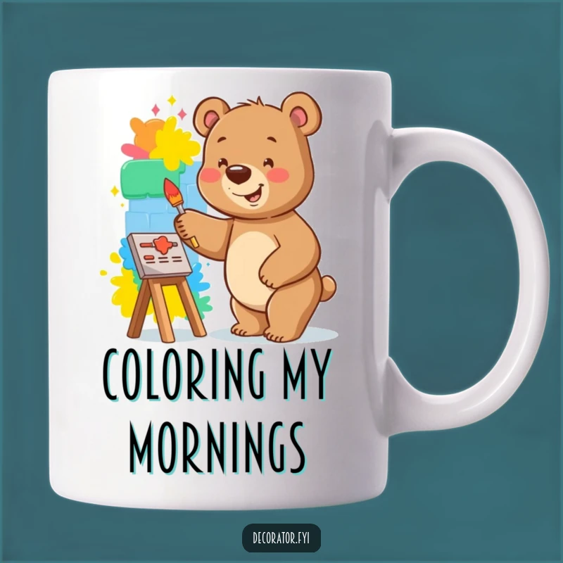 Funny Bear Mug Gift: Happy Painter Muralist, Perfect Coffee Cup for Artists!