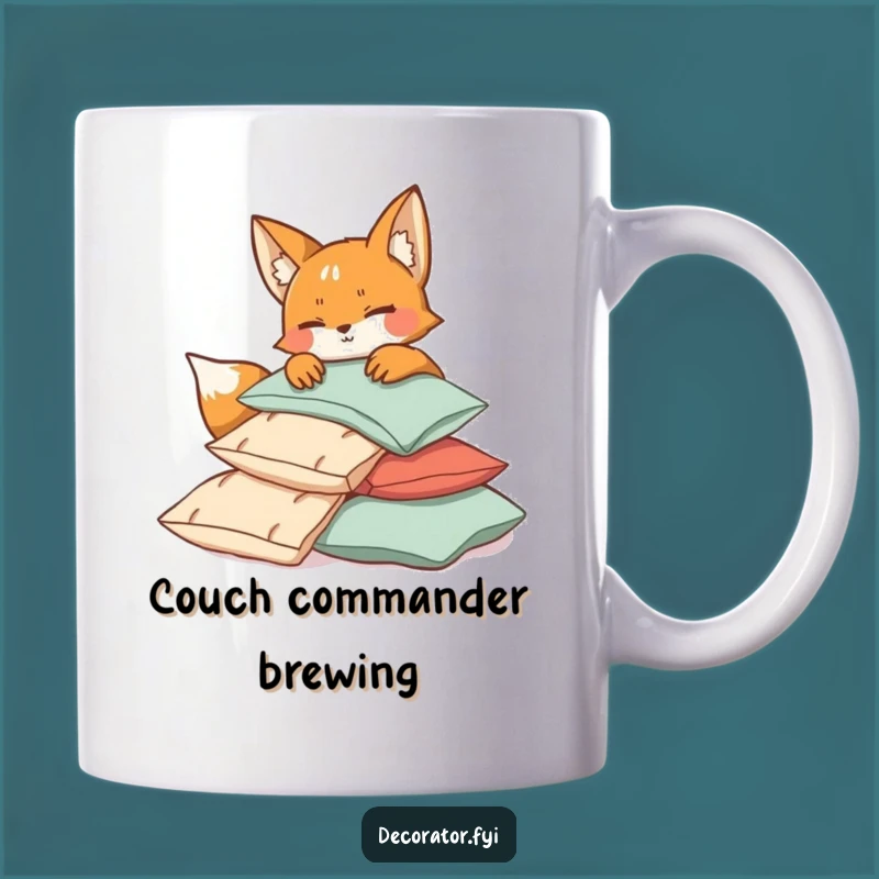 Funny Fox Pillow Mug - Cozy Mischief Gift for Playful Pests
