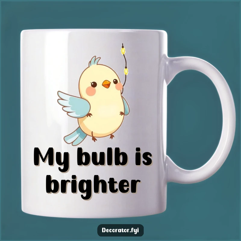 Funny Bird Hanging Lights Mug: Festive Cheer for Your Morning Coffee, Perfect Holiday Gift