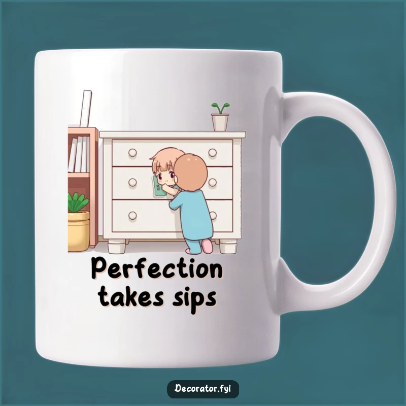 Funny DIY Mug: Determined Character Applying Sticker, A Perfect Funny Gift