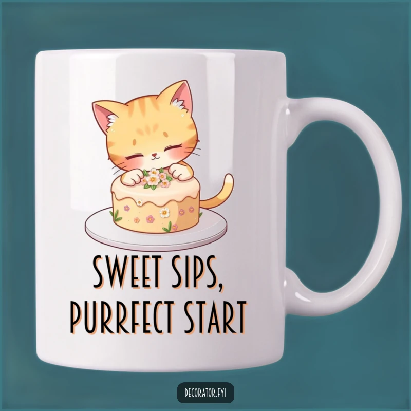 Funny Cat Cake Decorating Mug: Sweet Humor Gift for Cat Lovers