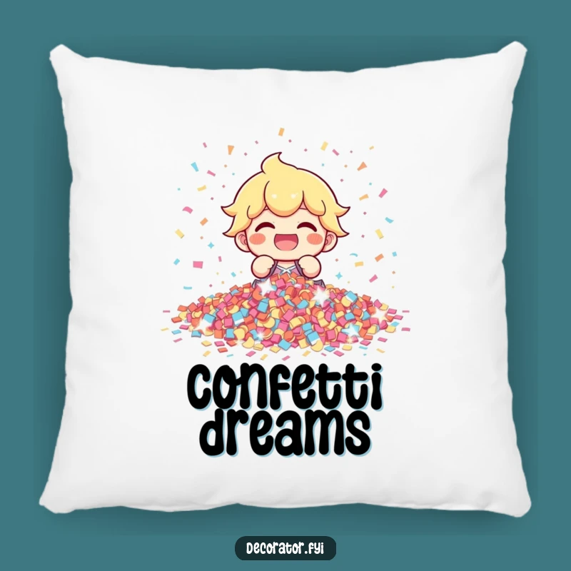 Funny Confetti Character Pillow: Snuggle Up with Festive Fun!