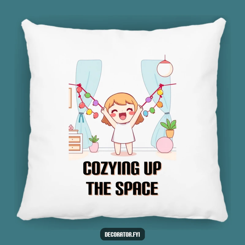 Funny Happy Character Pillow: Garland Decorating Comfort, Cozy Funny Gift