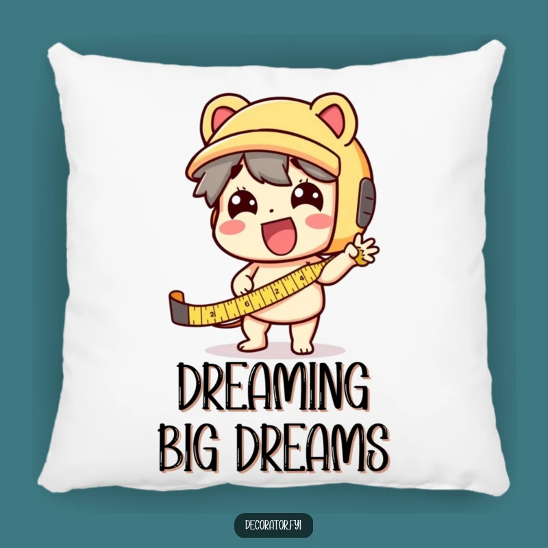 Funny Tape Measure Pillow: Enthusiastic Character Comfort Gift