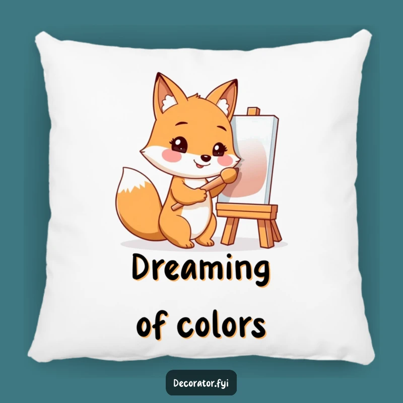 Funny Fox Artist Pillow: Cozy Comfort for Your Creative Space