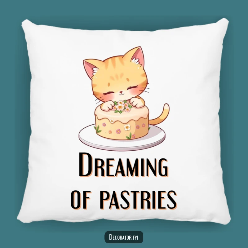 Funny Cat Cake Decorating Pillow: Cozy Comfort with Sweet Artistry