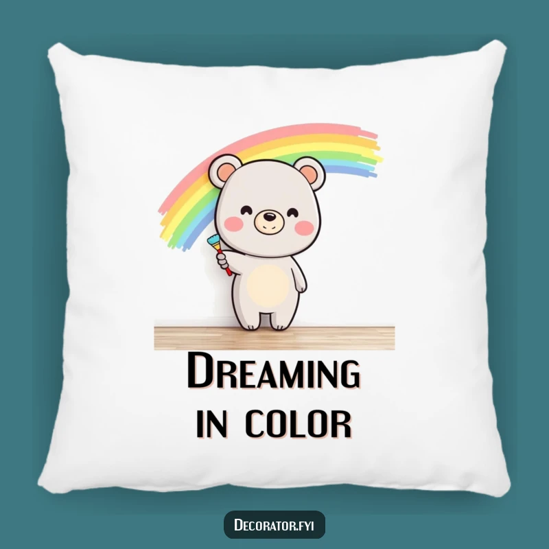 Funny Bear Painter Pillow - Cozy Comfort & Hilarious Home Decor Gift