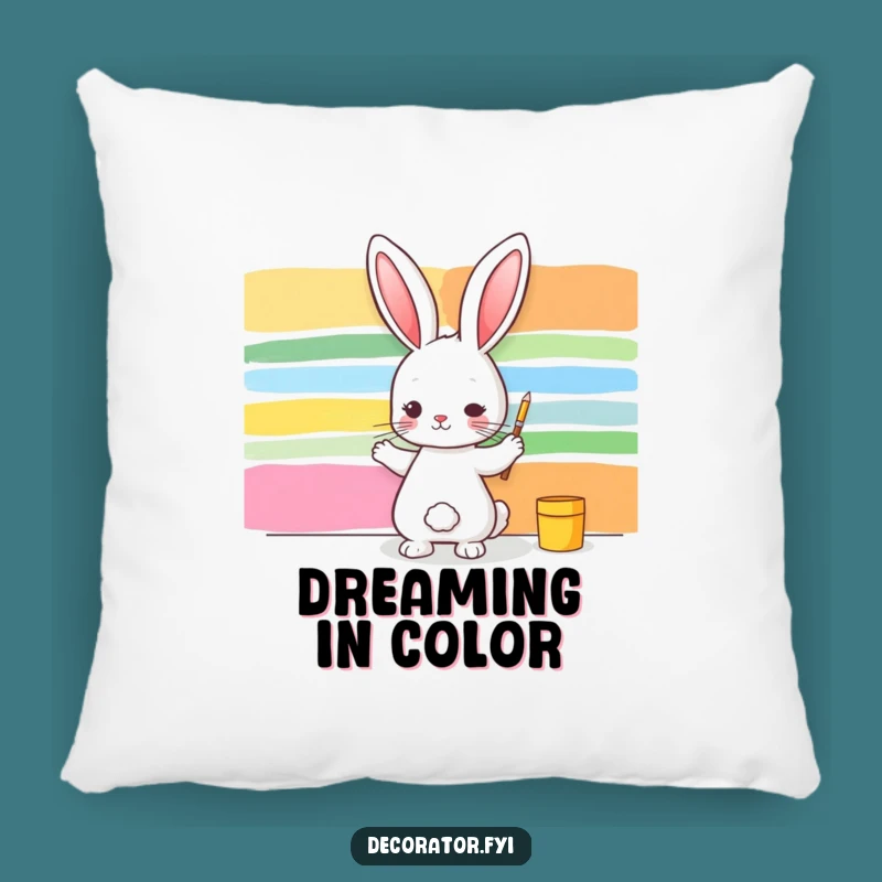 Funny Rabbit Wall Art Pillow: Cozy Comfort with This Hilarious Artist!