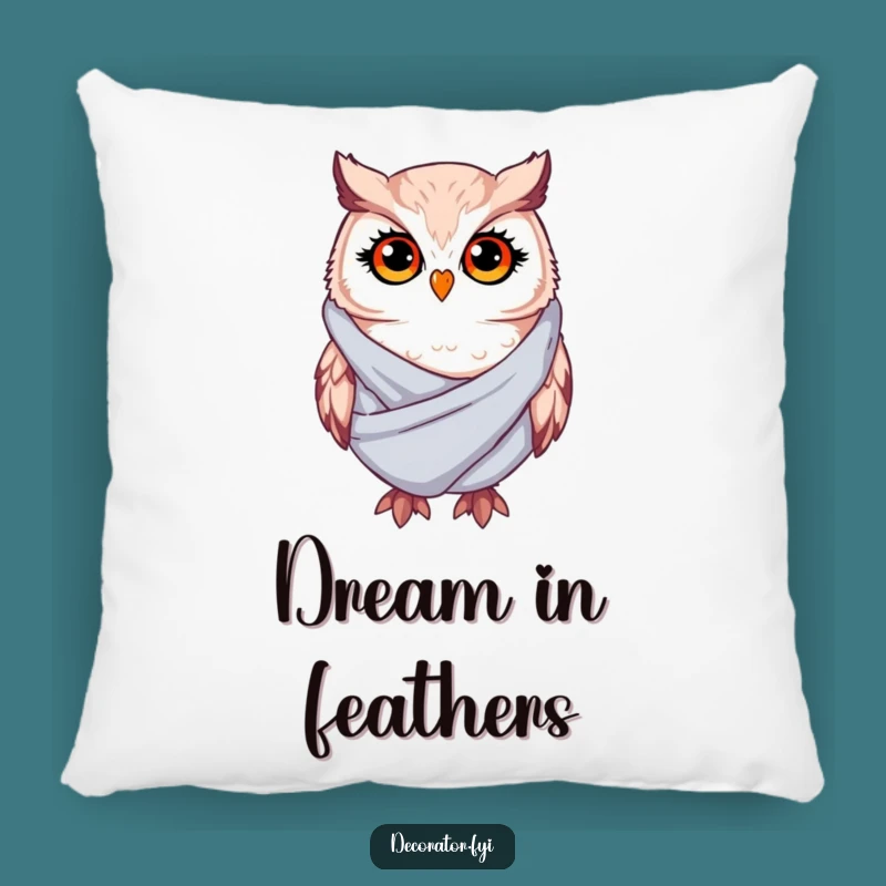 Funny Whimsical Owl Pillow: Soft Twinkling Eyes Draping Fabric Cushion for Humorous Comfort