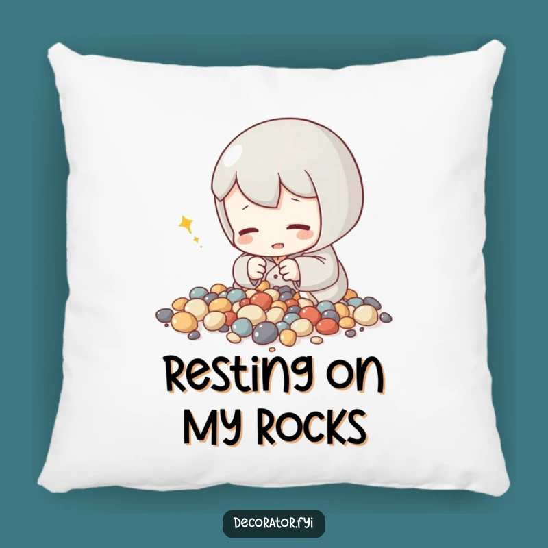 Funny Zen Gardener Stone Arrangement Pillow: Cozy & Calm Comfort!
