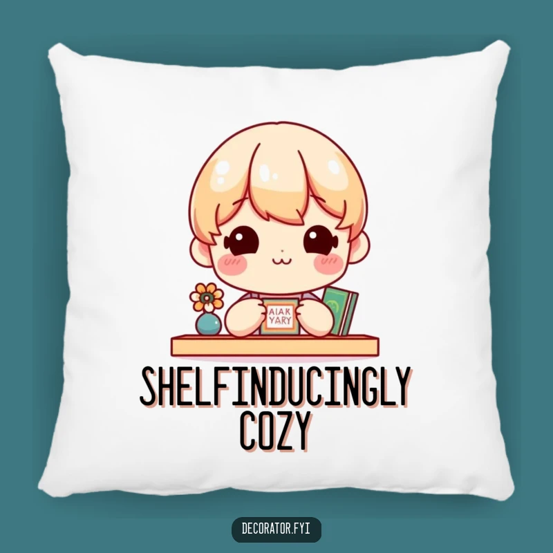 Funny Cozy Nook Pillow: Cheerful Shelf Admirer - Soft Humorous Gift for Relaxation!