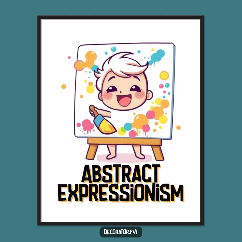 Funny Digital Art: Happy Painter's Masterpiece Creation, Instant Funny Gift