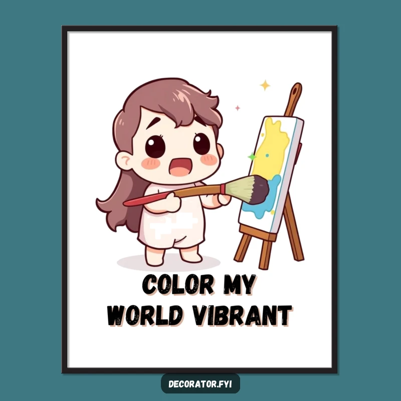 Funny Surprised Artist Digital Print: Instantly Download Colorful Art and Humor for Your Walls