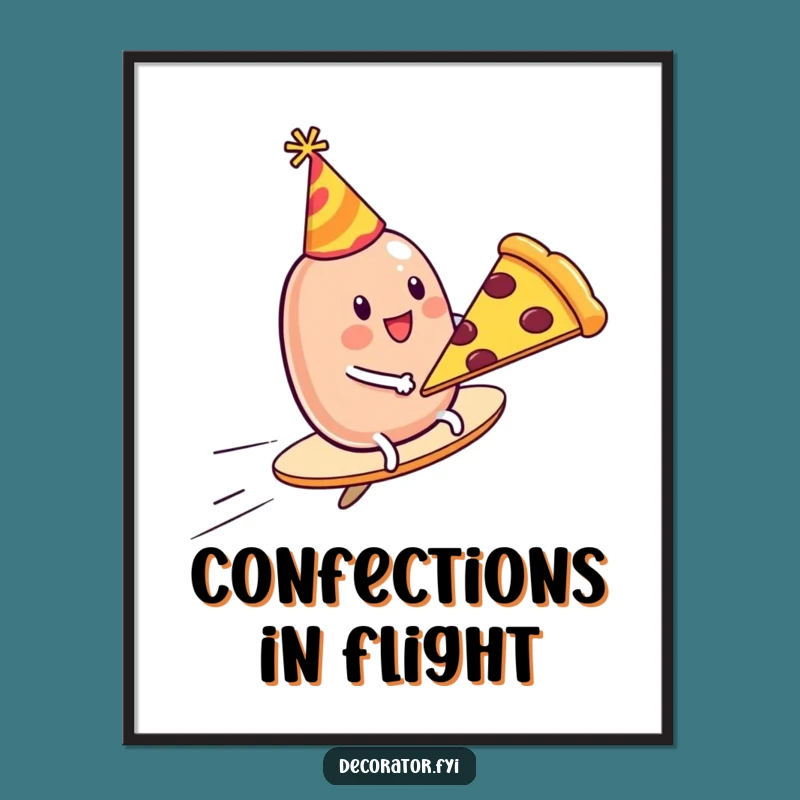 Funny Jelly Bean Pizza Digital Art: Instant Whimsy for Your Wall