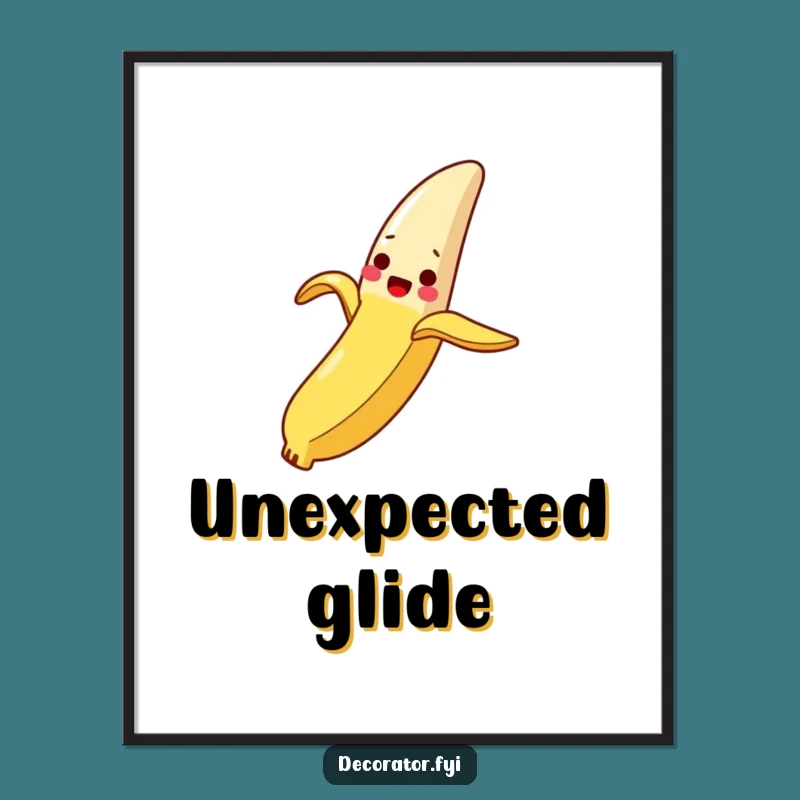 Funny Banana Peel Breadstick Digital Art: Instant Humor for Your Walls