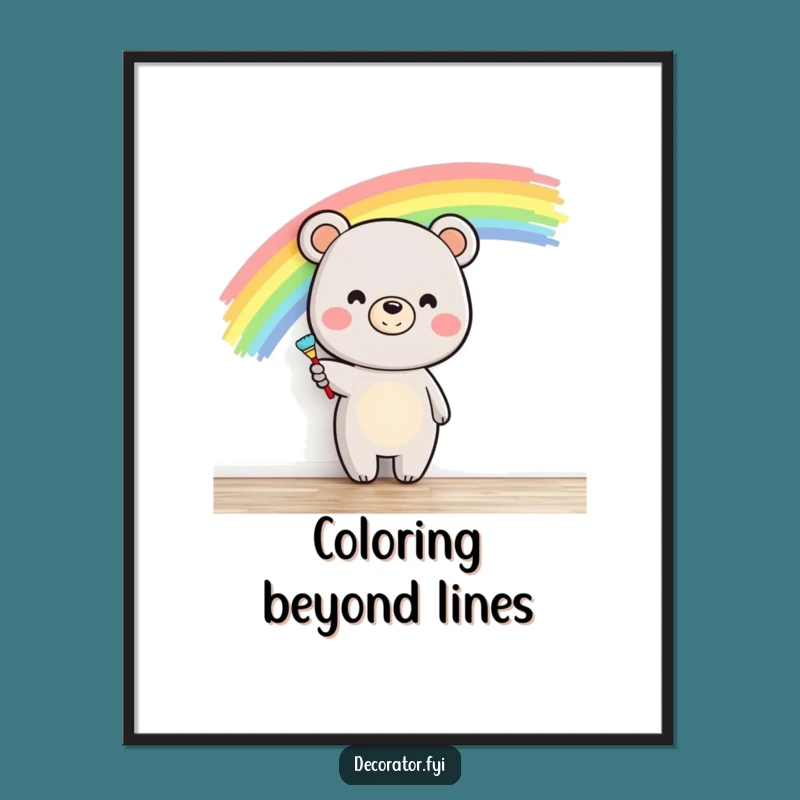 Funny Bear Painter Digital Art - Instant Joyful Decor & Hilarious Gift