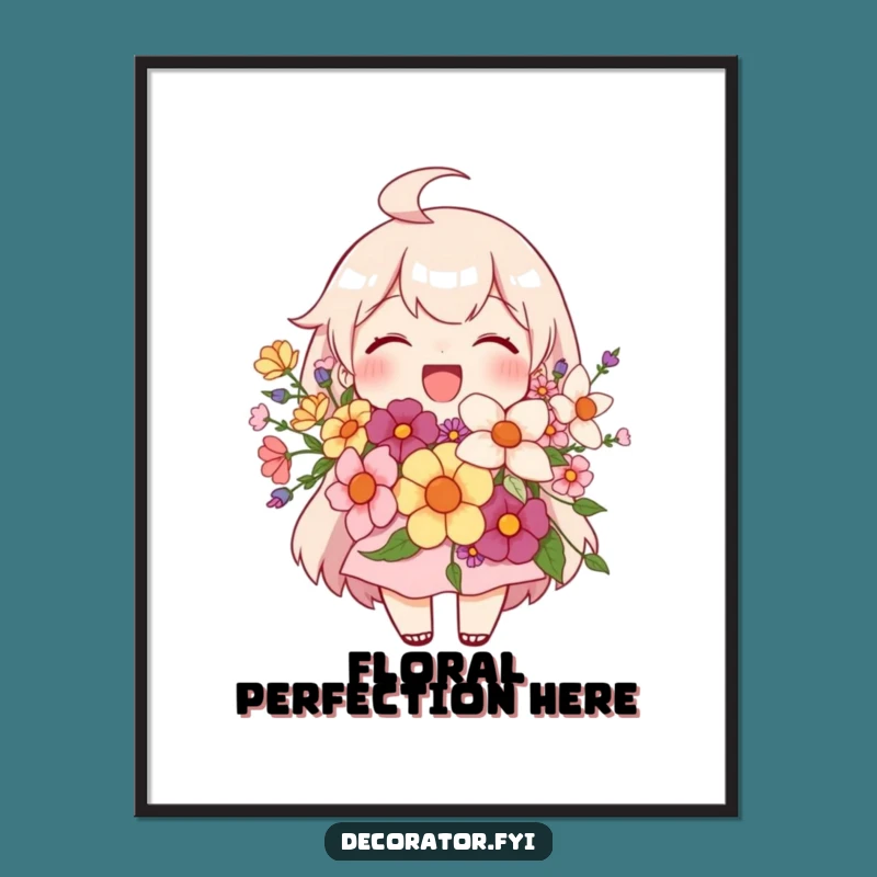 Funny Bloom Boss Floral Arrangement Digital Art: Instant Floral Cheer for Your Space!