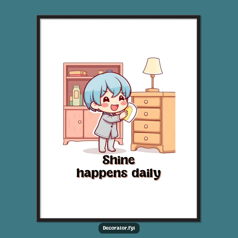 Funny Content Polisher Art Print - Vibrant & Hilarious Home Decor