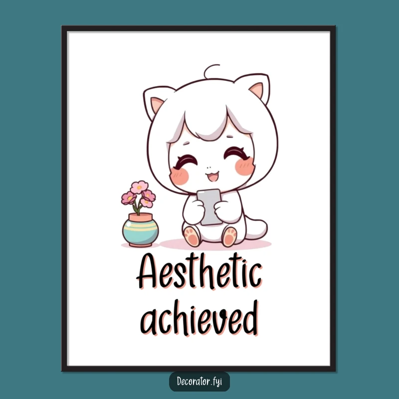 Funny Decor Digital Art: Contented Admiration for Your Walls!