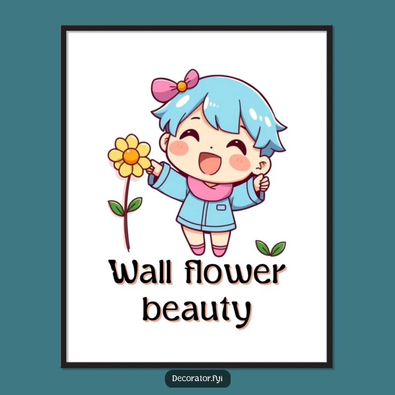 Funny Decorator Character Flower Digital Art - Instant Cheer for Your Walls