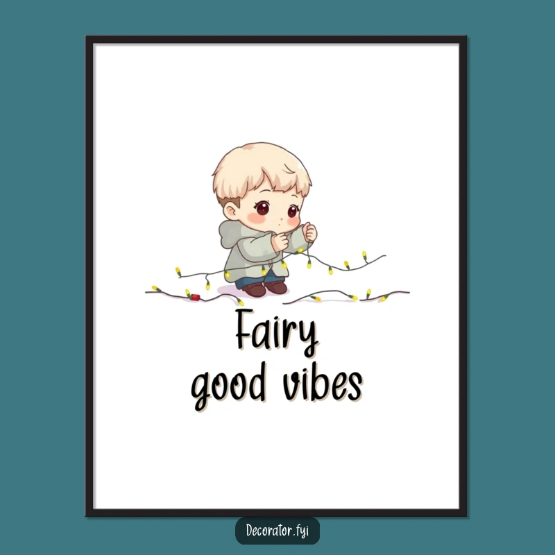 Funny Digital Art Print: Determined Decorator, Instant Download of Hilarious Holiday Decor