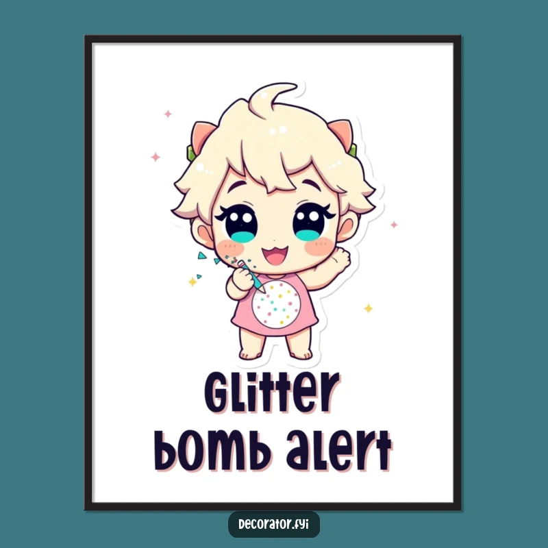 Funny Digital Glitter Art: Cheerful Sparkle Design, Instant Funny Gift