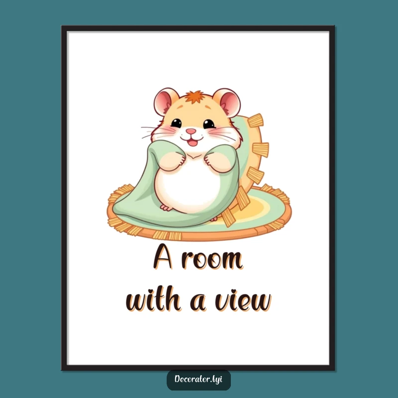 Funny Hamster Rug Digital Art: Instant Adorable Decor