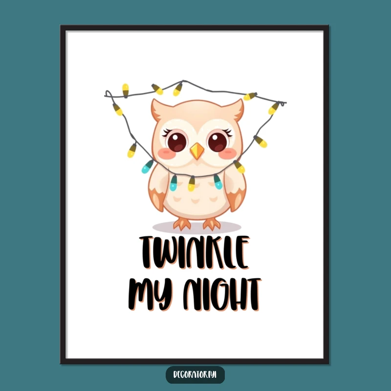 Funny Owl Decorator Digital Art: Instant Giggles & Festive Cheer for Your Walls!