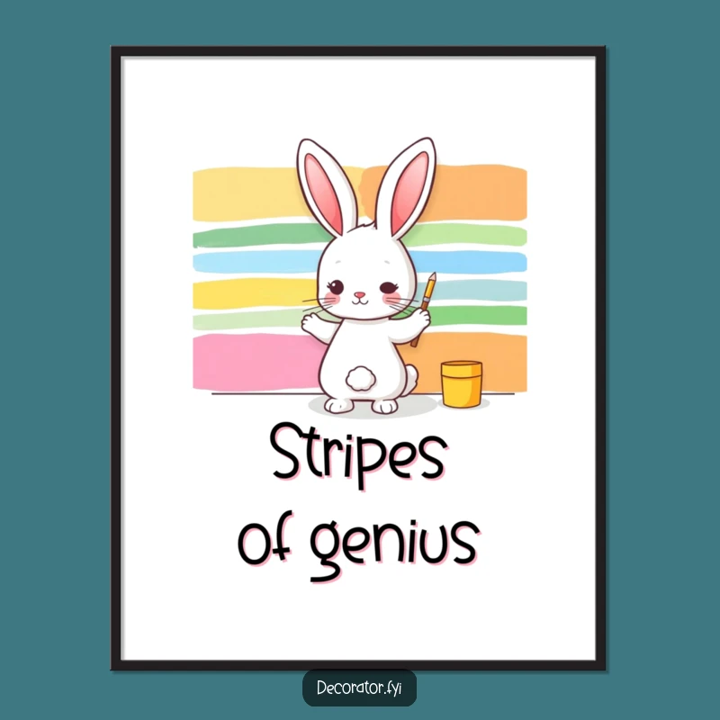 Funny Rabbit Painting Print: Hilarious Digital Art for a Cheerful Space!