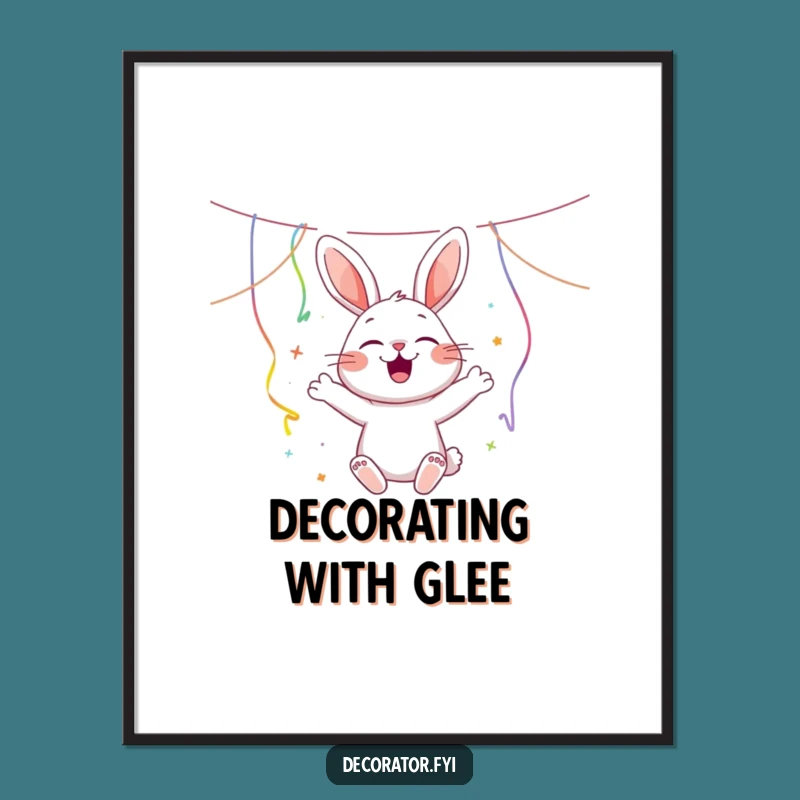 Funny Rabbit Party Digital Art - Instant Festive Decor & Hilarious Gift