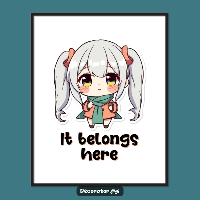 Funny Decor Art Print: Determined Character Placing Accent, Humorous Digital Gift