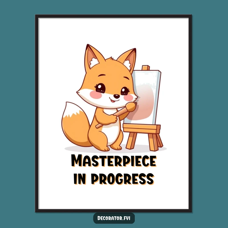 Funny Fox Artist Digital Art: Instant Creative Decor
