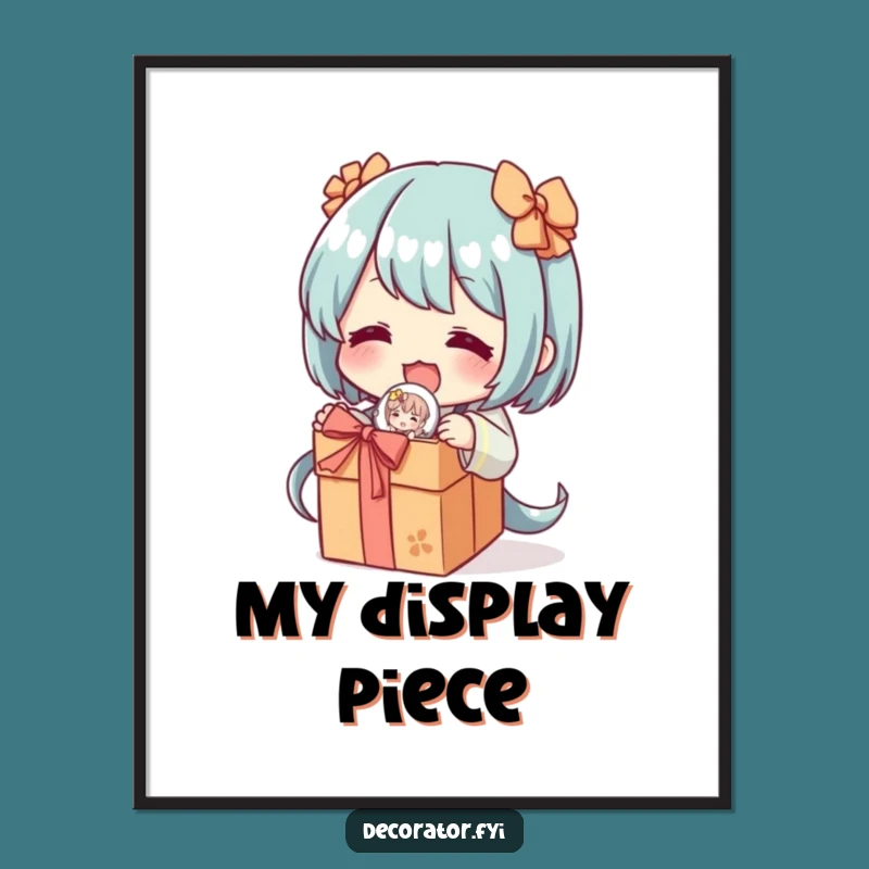 Funny Collector Art Print: Unwrapping Excitement, Humorous Digital Gift