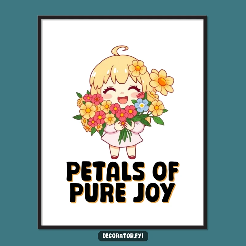 Funny Floral Joy Digital Print: Instantly Download Cheerful Art and Natural Humor